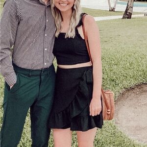 Pink Lily Black Ruffle Set